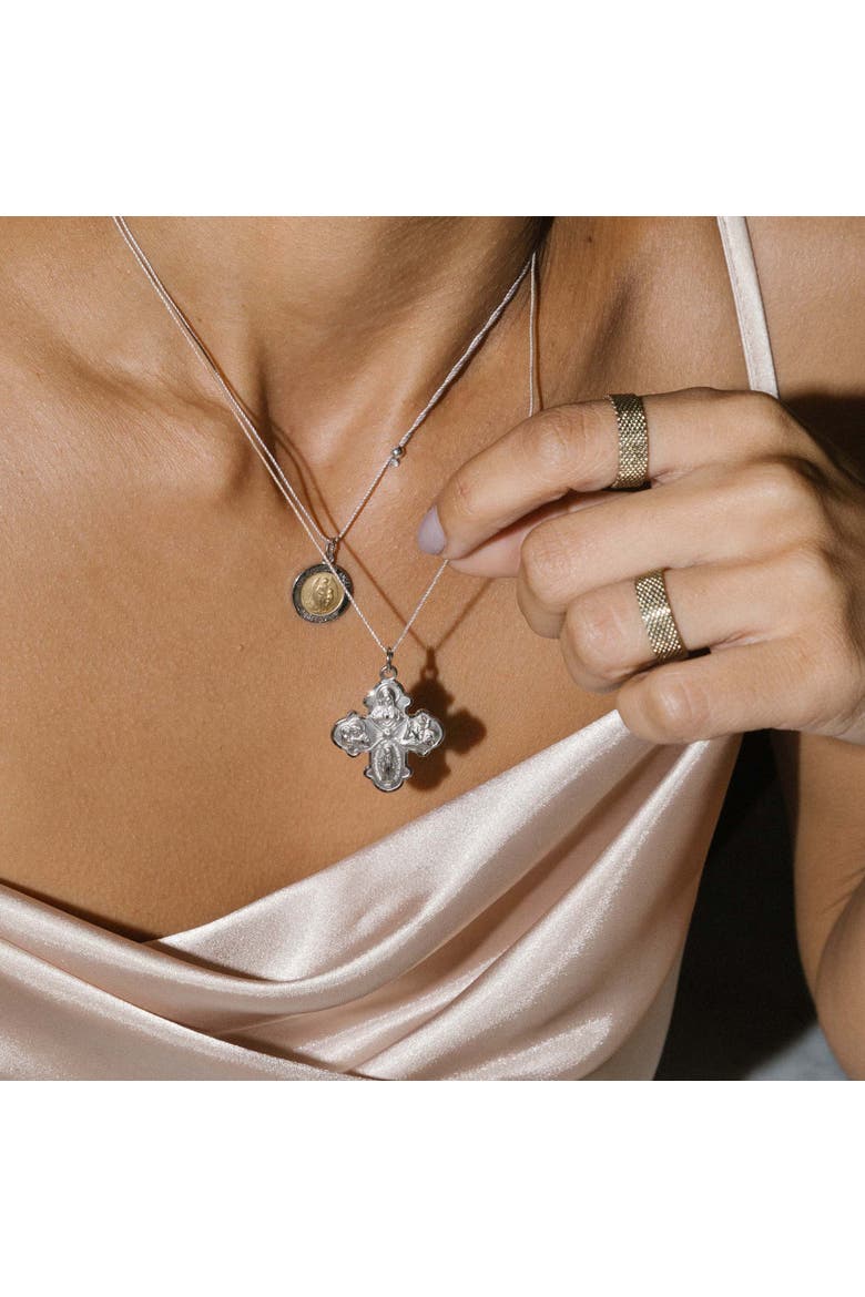 Cross Expandable Necklace, Alternate, color, Silver