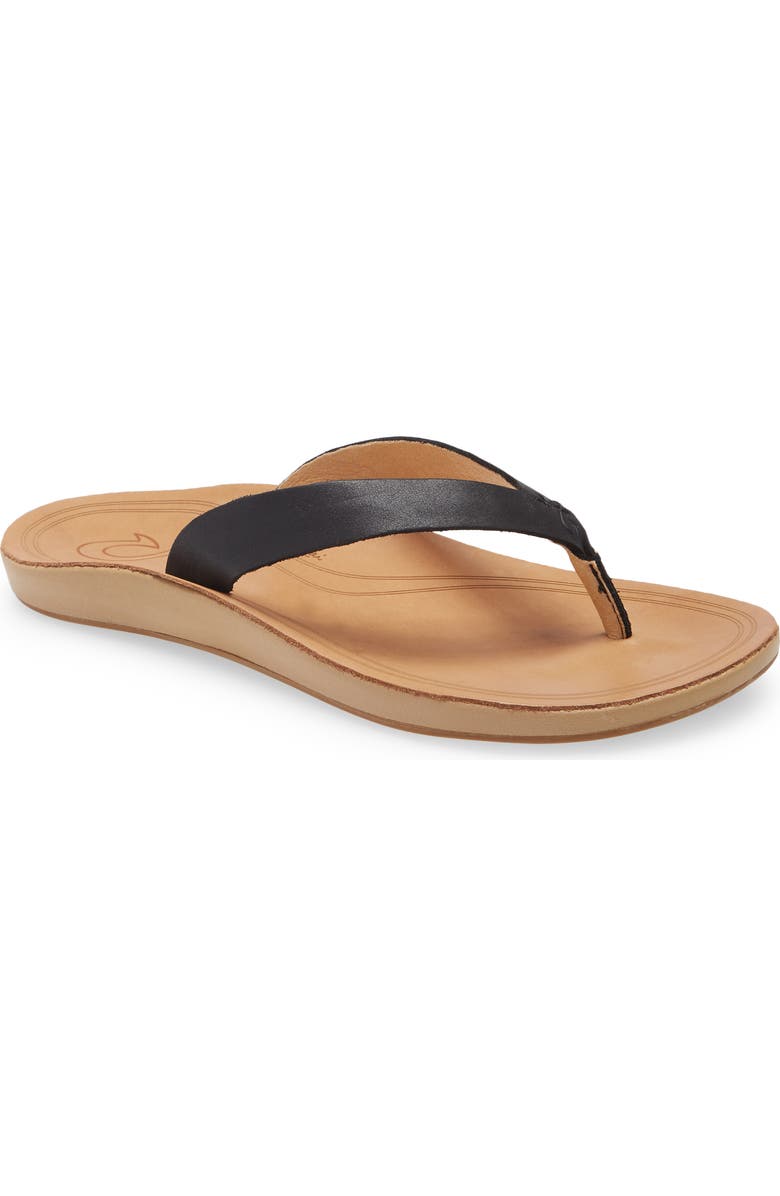 OluKai Nonohe Leather Flip Flop, Main, color,