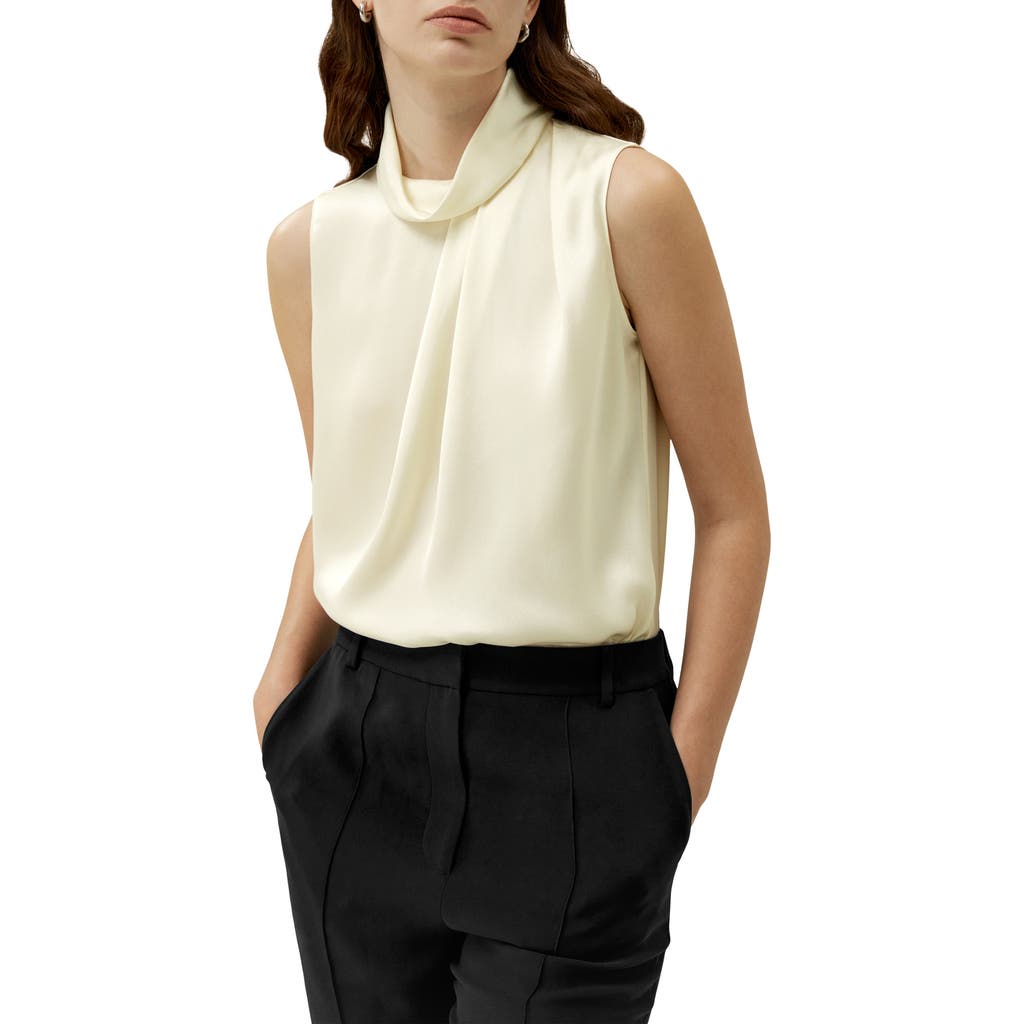 Lilysilk Asymmetrical Sleeveless Cowl Neck Top in Lily White  product