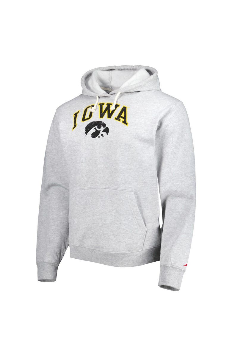 LEAGUE COLLEGIATE WEAR Men's League Collegiate Wear Gray Iowa Hawkeyes Arch Essential Pullover Hoodie, Alternate, color, 