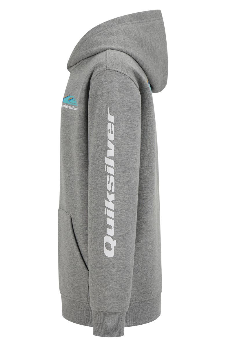 Quiksilver Kids' Omni Logo Fleece Pullover Hoodie, Alternate, color, Medium Gry Heather