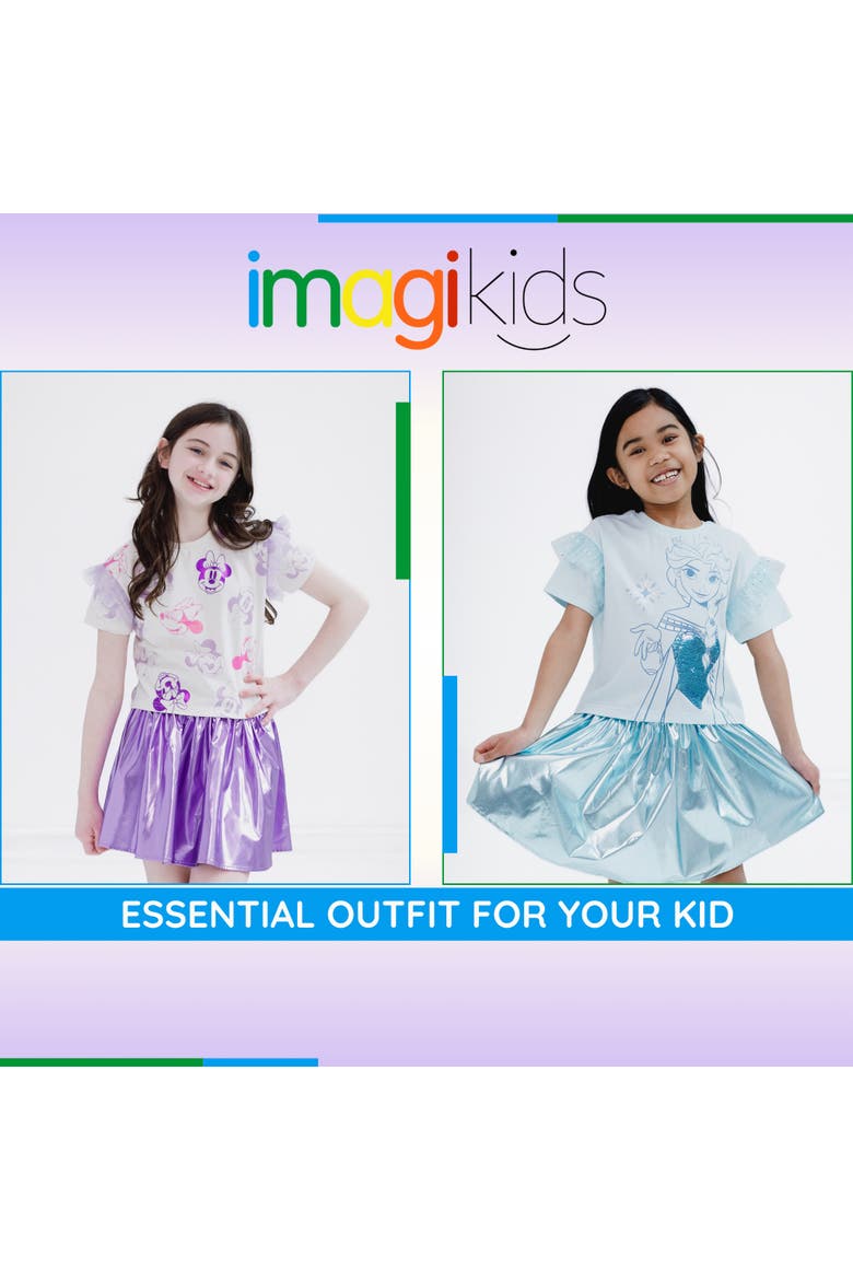 Minnie Mouse 2-Piece T-Shirt and Skirt Set, Alternate, color, Ivory Minnie Purple