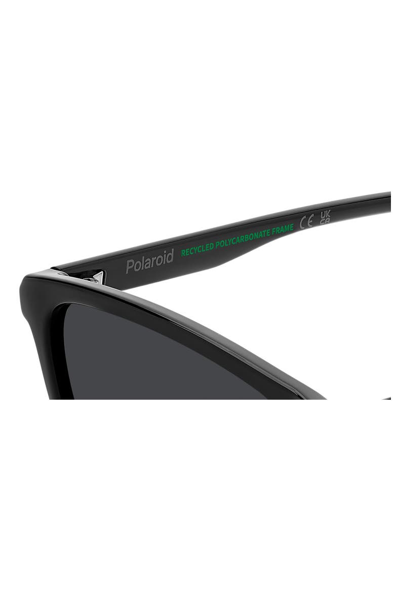 55mm Polarized Cat Eye Sunglasses, Alternate, color, BLACK/ GREY