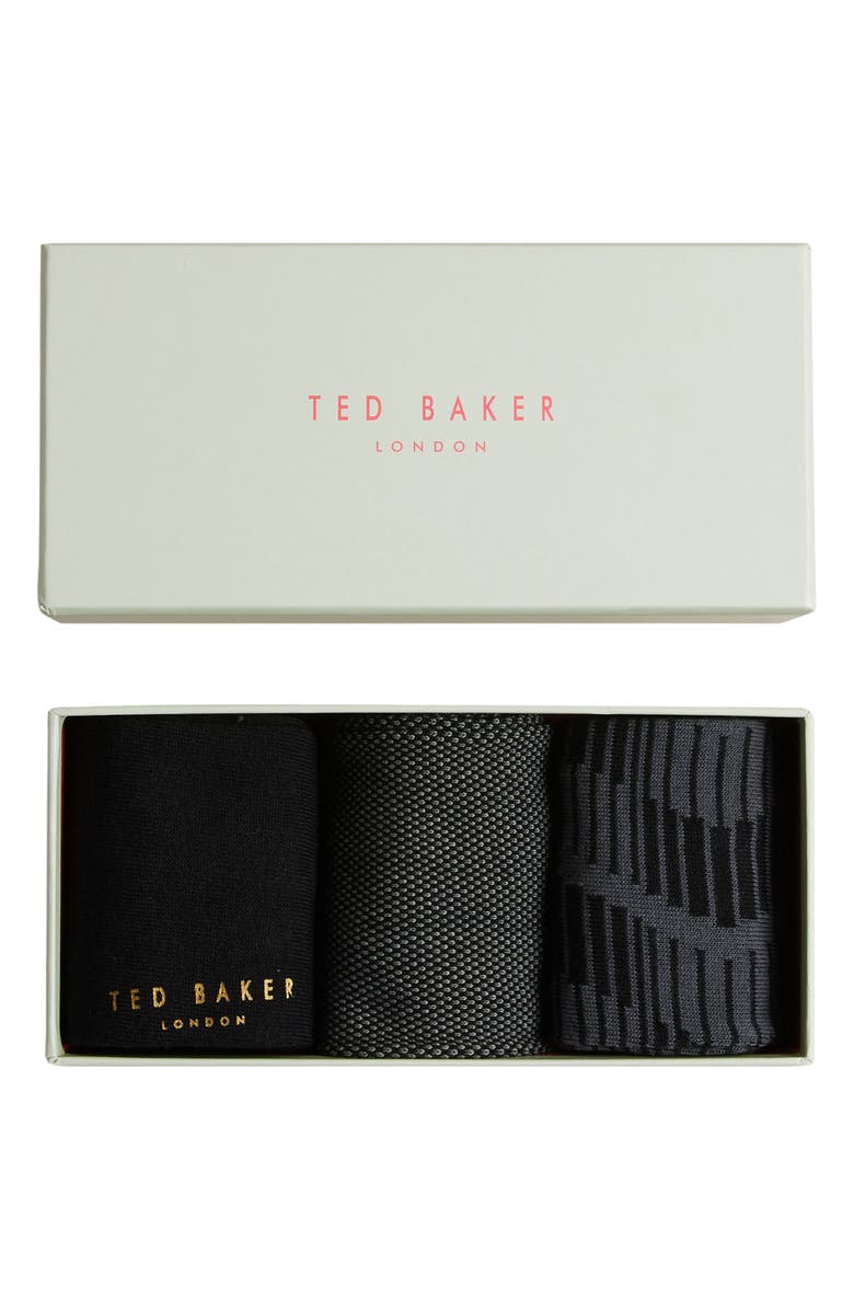 Ted Baker London Assorted 3-Pack Hoptoit Dress Socks Gift Box, Alternate, color, 