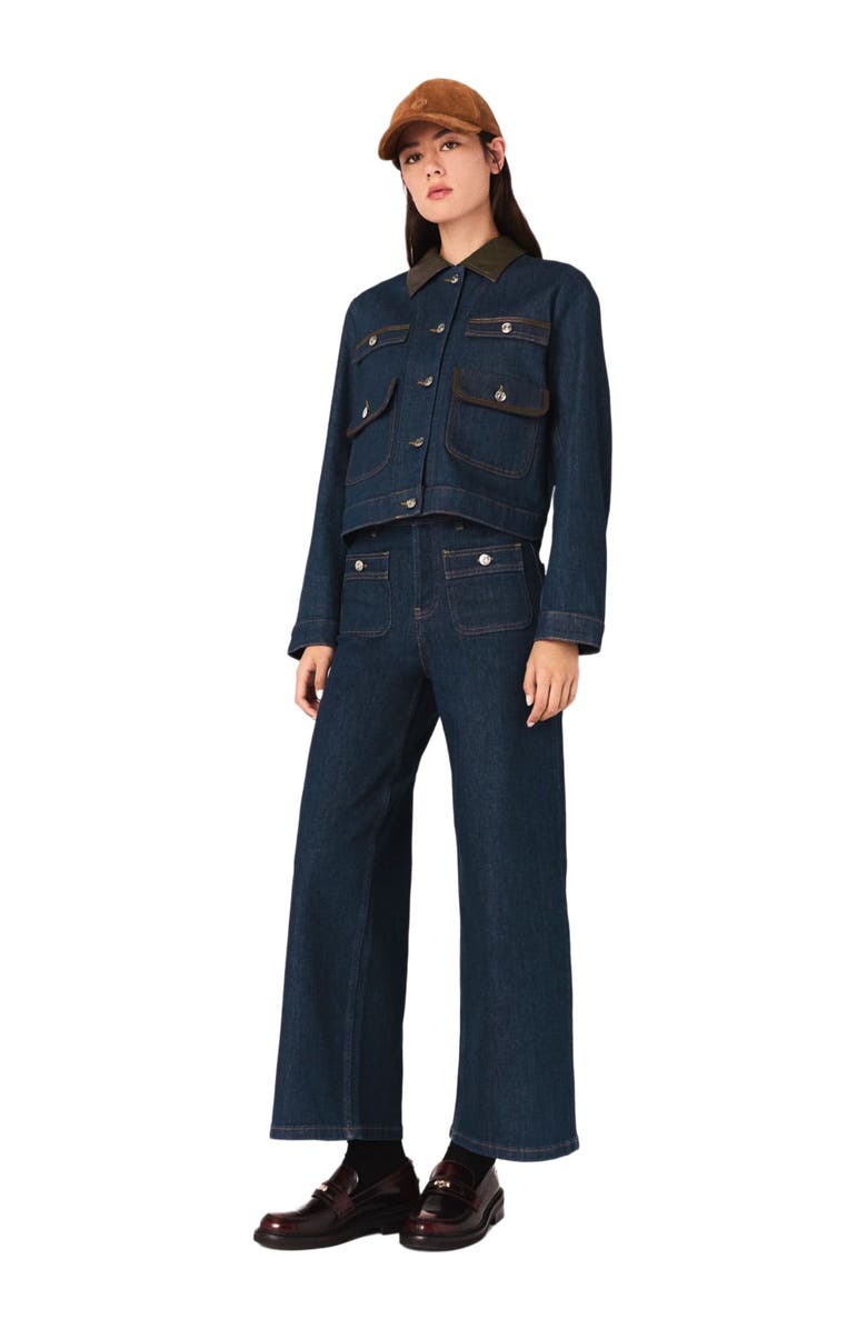 maje Wide jeans with patch pockets, Main, color, Navy