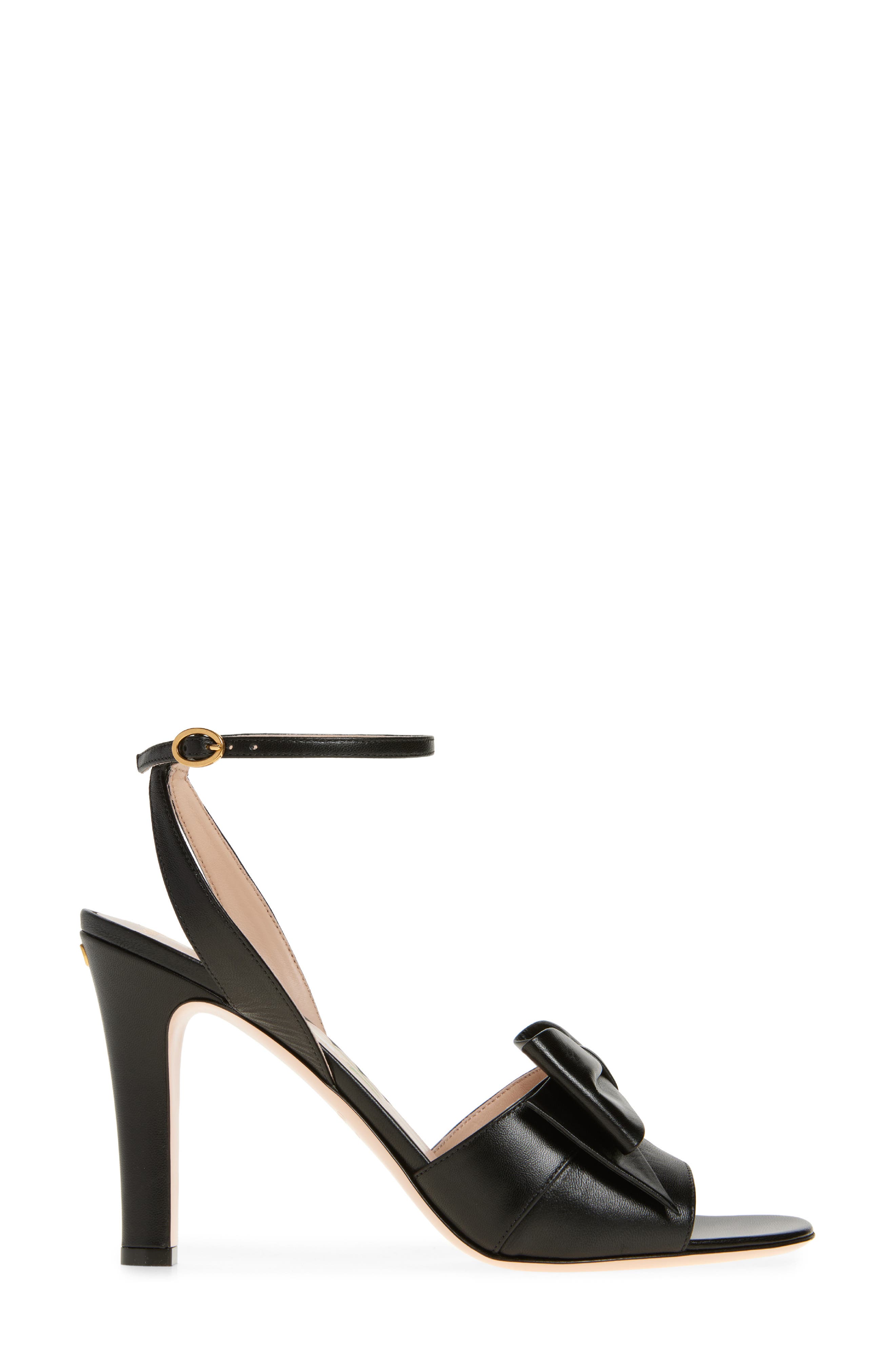 Valentino Garavani Bowow Ankle Strap Sandal, Alternate, color, Black