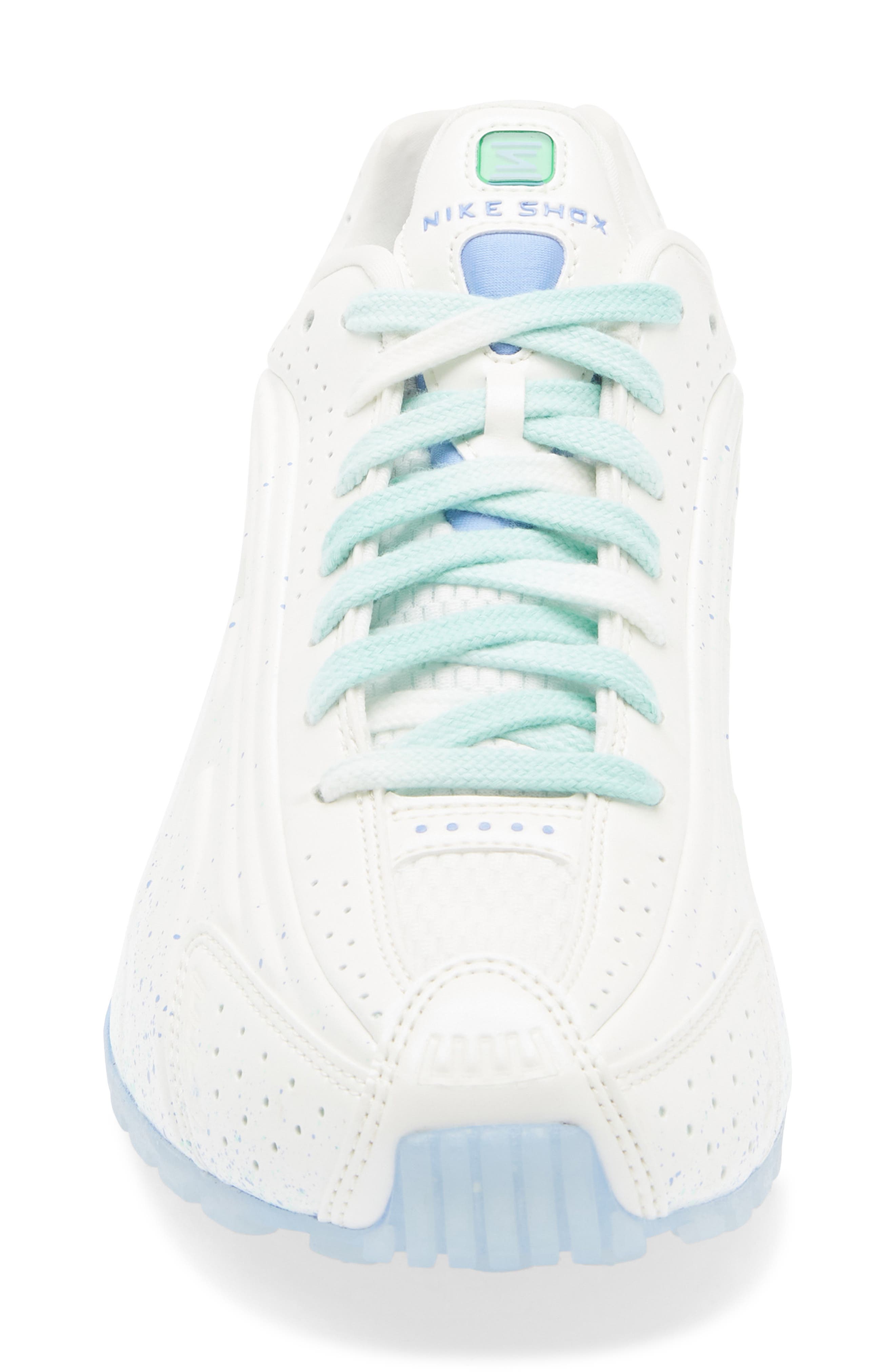 Nike Shox R4 Sneaker, Alternate, color, Summit White/ Green/ Royal