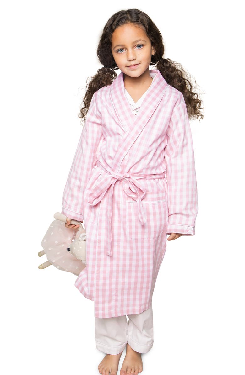 Petite Plume Kids' Gingham Robe, Main, color, Pink Multi