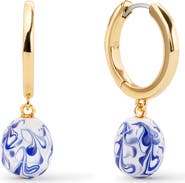 Ana Luisa Lainey Medium Enamel Drop Hoop Earrings