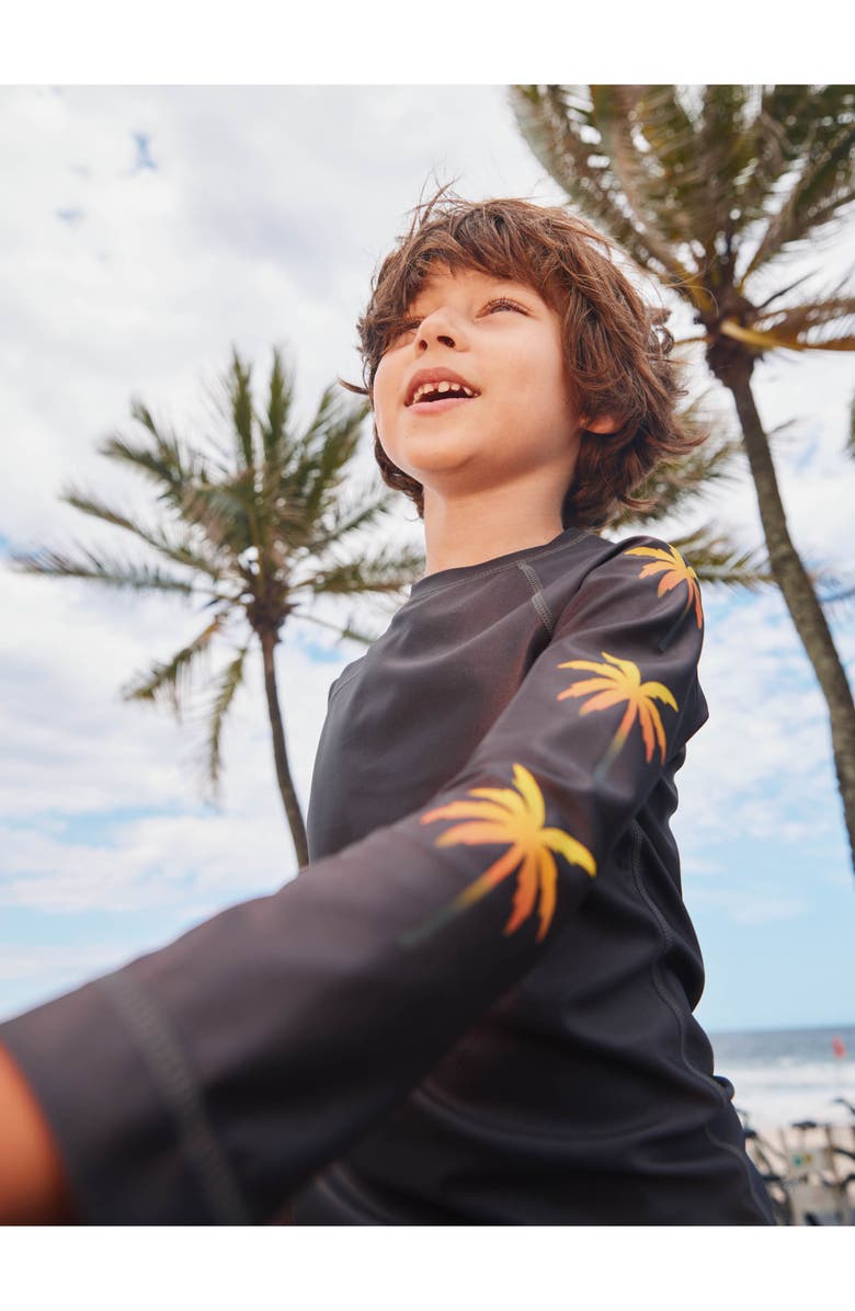 Tea Collection Palm Sleeve Rash Guard, Alternate, color, Pepper