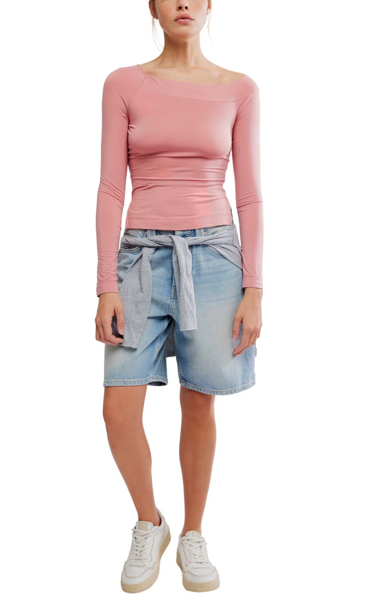 Free People At the After Boat Neck Top, Alternate, color, Rosie