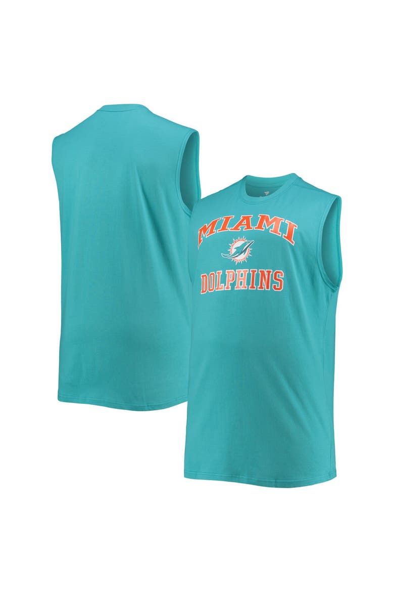 Men's Aqua Miami Dolphins Big & Tall Muscle Tank Top, Alternate, color, Aqua