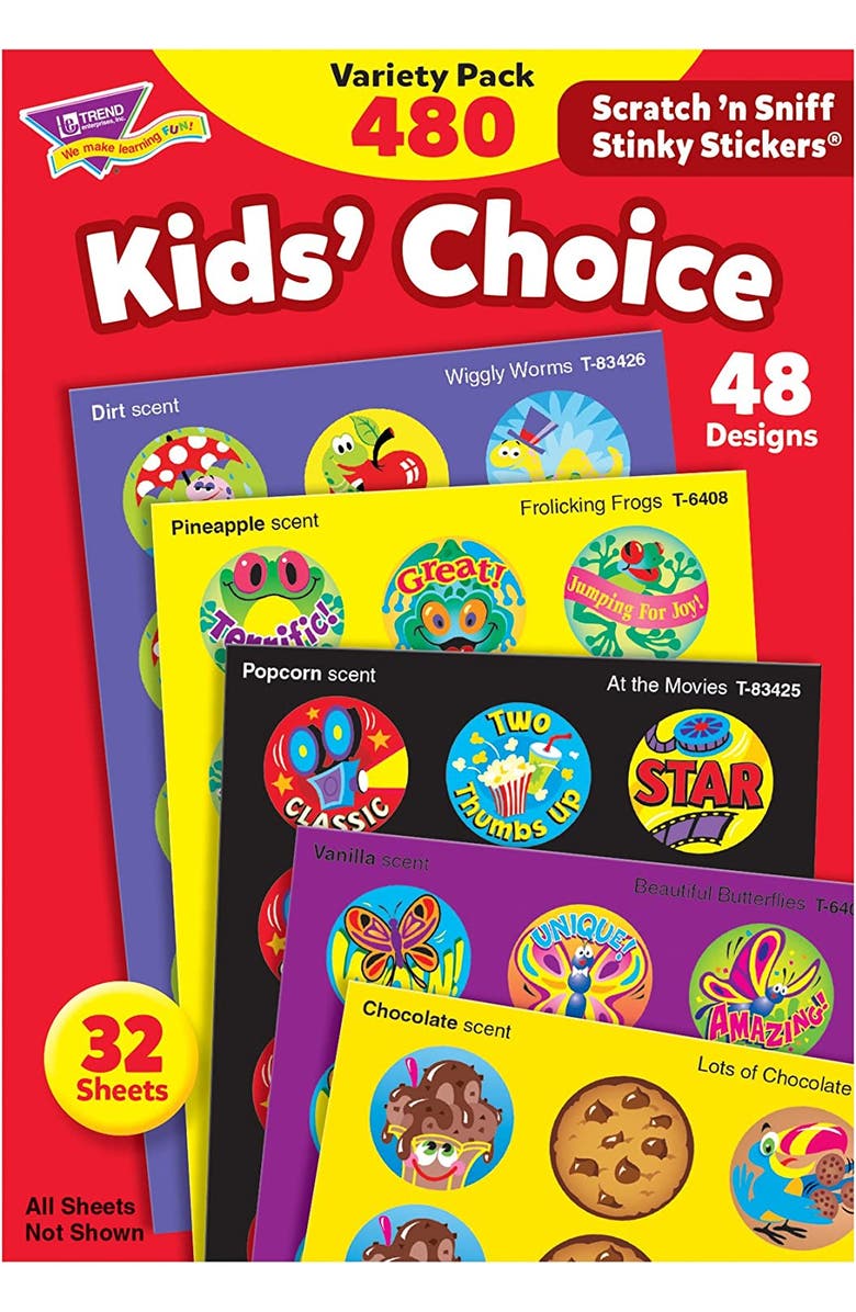 TREND Enterprises XTREND Enterprises Kids' Choice Stinky Stickers Variety Pack, Main, color, 