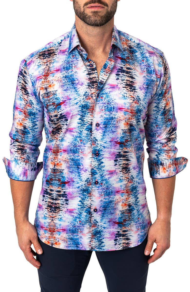 Maceoo Fibonacci Echo Cotton Button-Up Shirt, Alternate, color, 