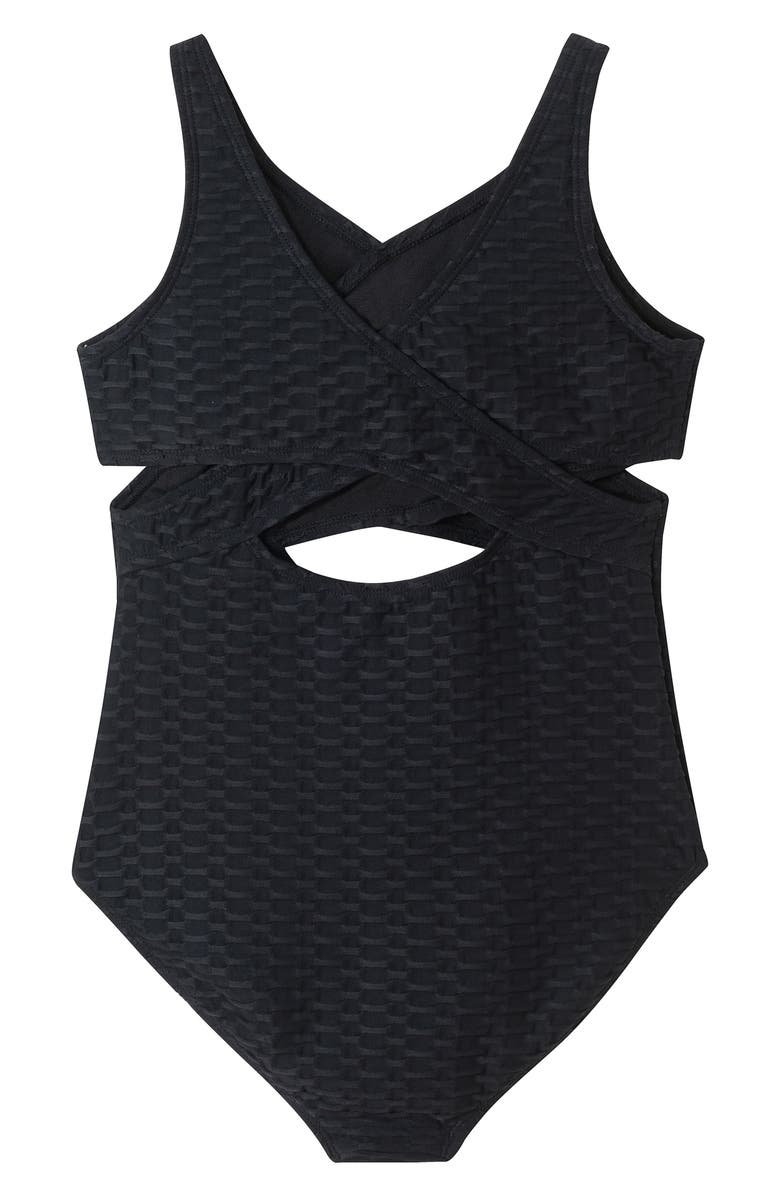 Andy & Evan Kids' Tropical Floral Textured One-Piece Swimsuit, Alternate, color,