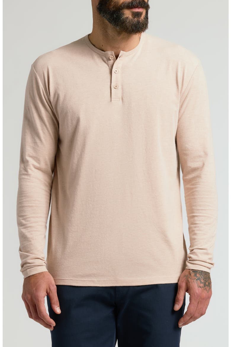 Classic Long Sleeve Henley, Main, color, HEATHER CAMEL