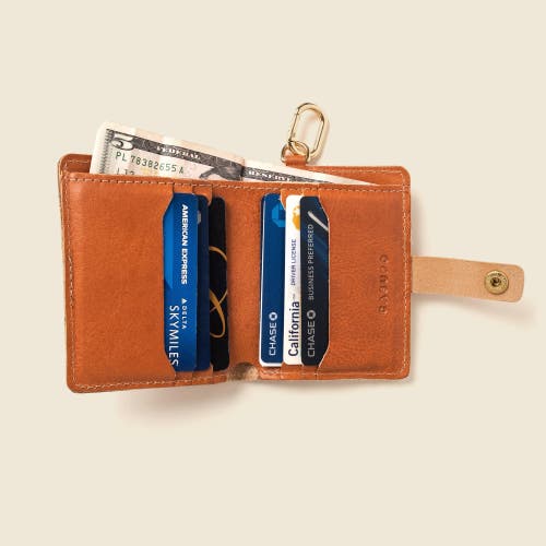 Casupo Wallet With Snap And Key Ring In Brown