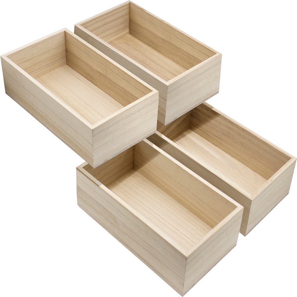 Sorbus Organizing Wood Crates (set Of 4) In Natural