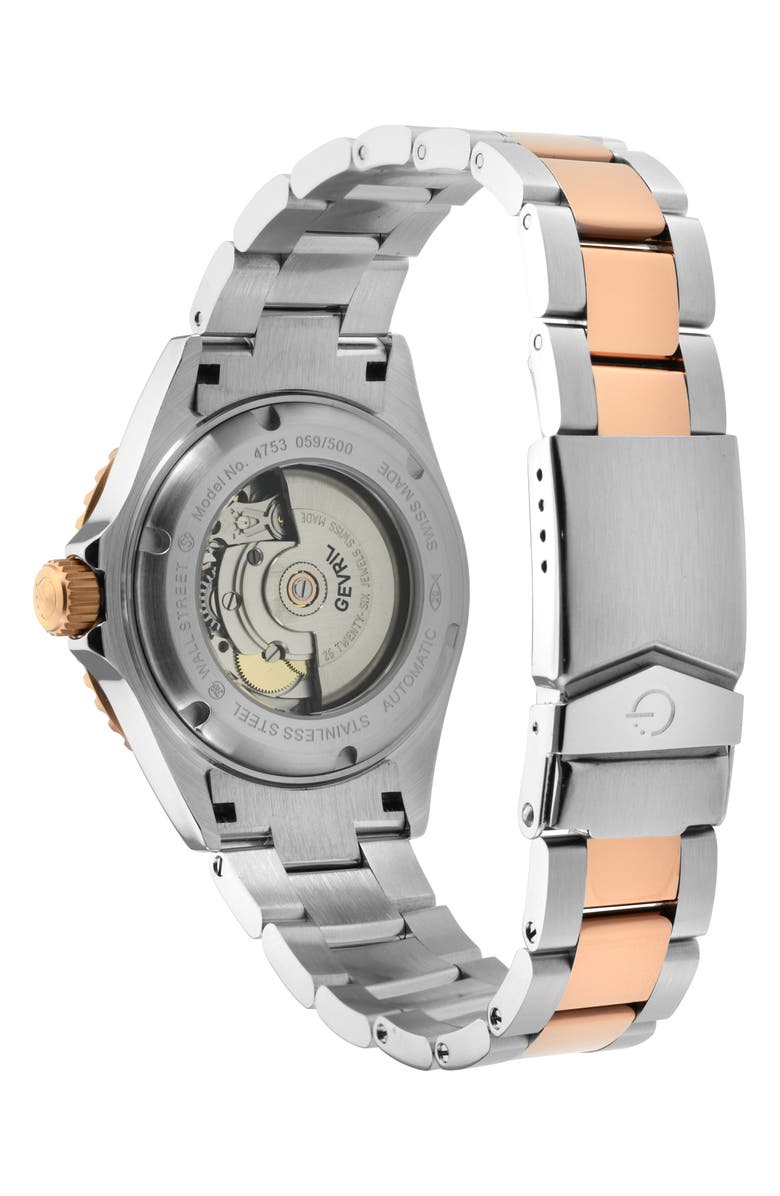 GEVRIL Wall Street Automatic Two-Tone Bracelet Watch, 39mm, Alternate, color, 