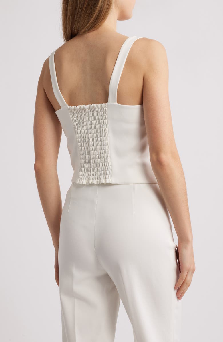 Anne Klein Crested Button Cotton Blend Vest, Alternate, color, 