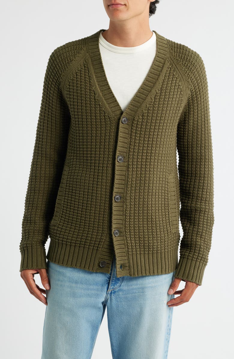 Treasure & Bond Textured Cotton Cardigan, Alternate, color, Olive Night