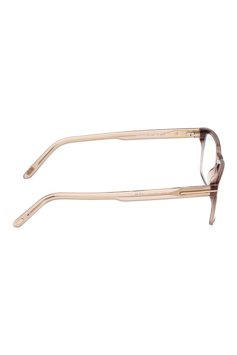 54mm Rectangular Blue Light Blocking Glasses, Alternate, color, LIGHT SAND / T LOGO