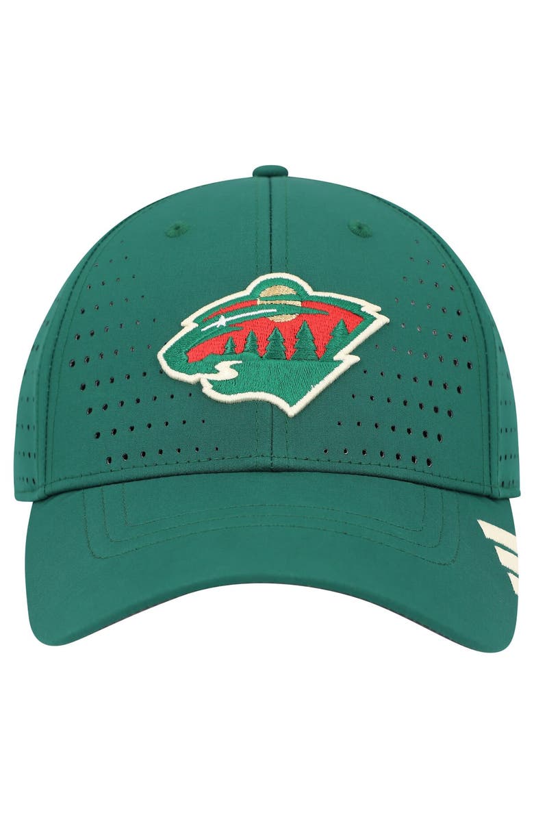 adidas Men's adidas Green Minnesota Wild Laser Perforated AEROREADY Adjustable Hat, Alternate, color, 