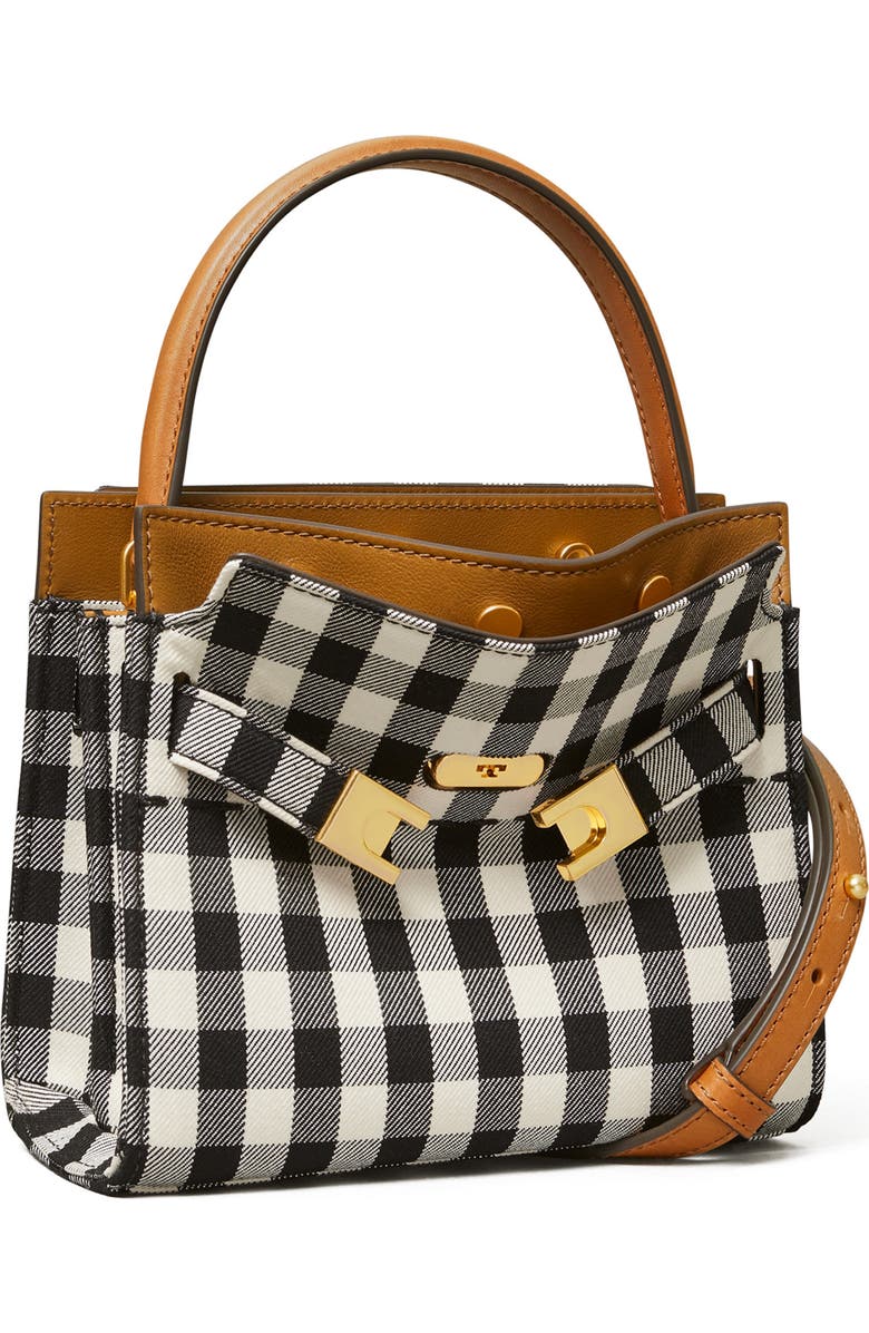 Tory Burch Petite Lee Radziwill Gingham Double Shoulder Bag, Alternate, color,