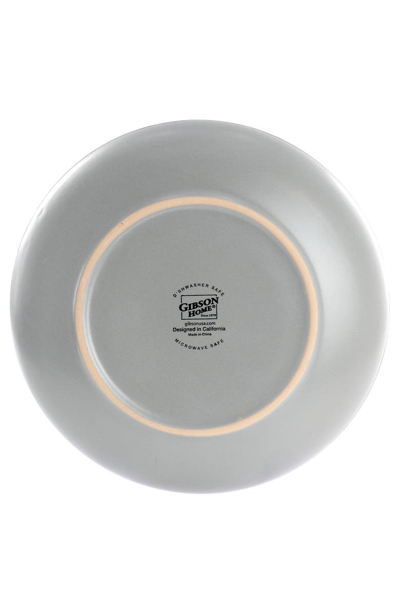 Gibson Home Rockaway 16 Piece Stoneware Gold Rimmed Dinnerware Set, Alternate, color, Grey