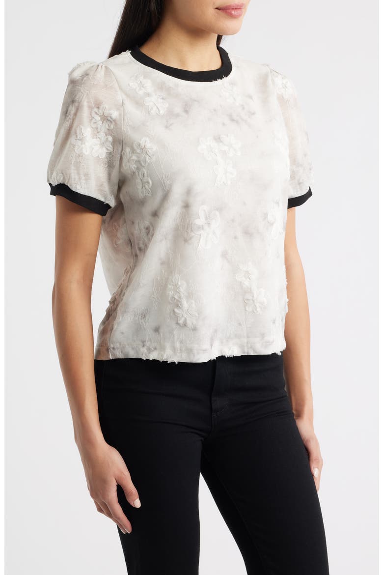 Beatrice Floral Appliqué T-Shirt, Alternate, color, BEIGE