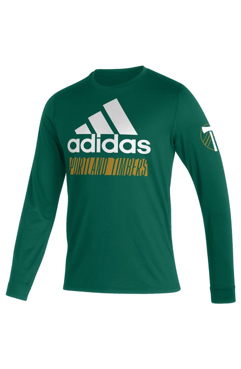 adidas Men's adidas Green Portland Timbers Vintage AEROREADY Long Sleeve T-Shirt, Alternate, color, Green