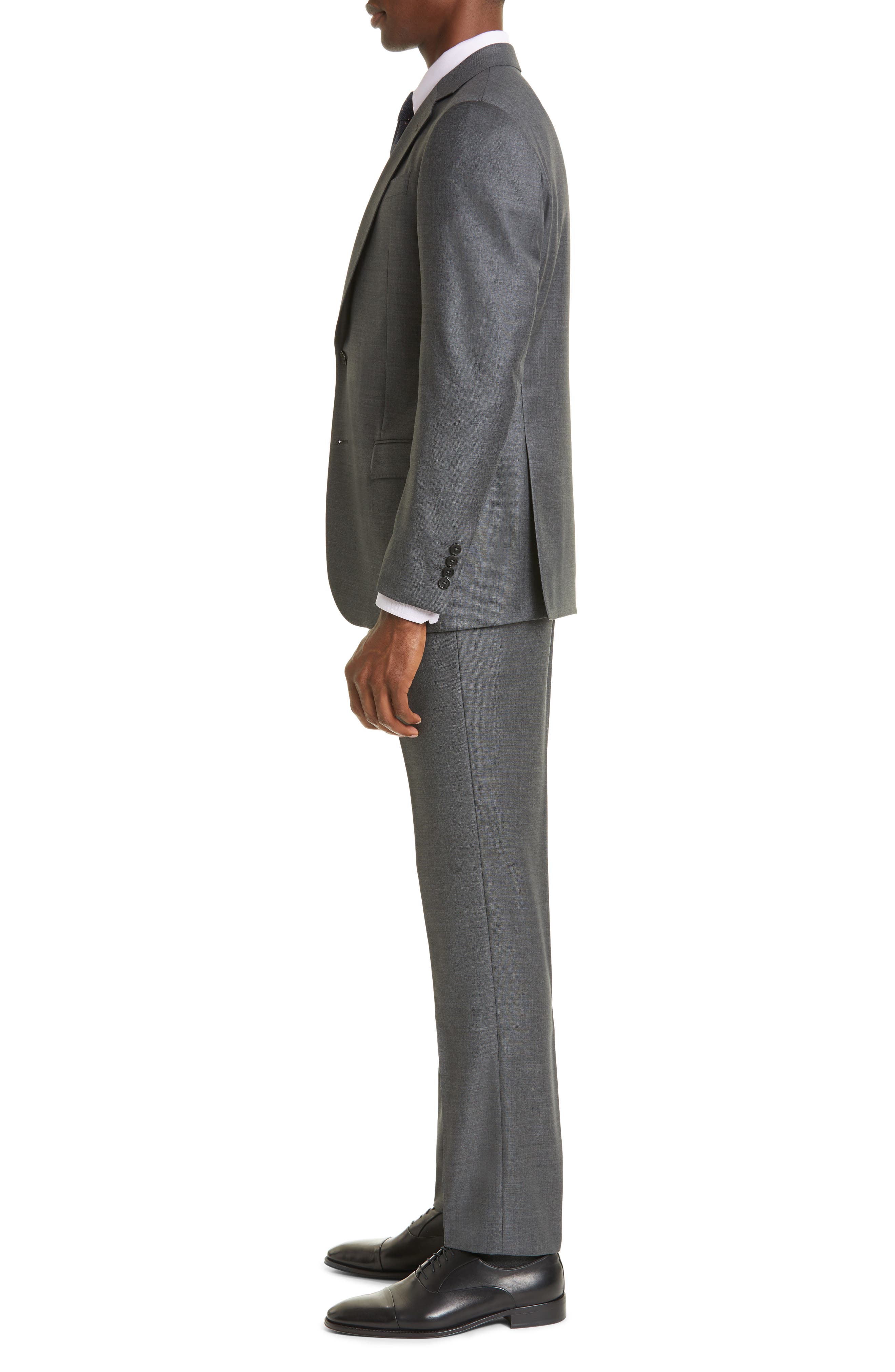 Emporio Armani G-Line Grey Mélange Wool Suit | Nordstrom