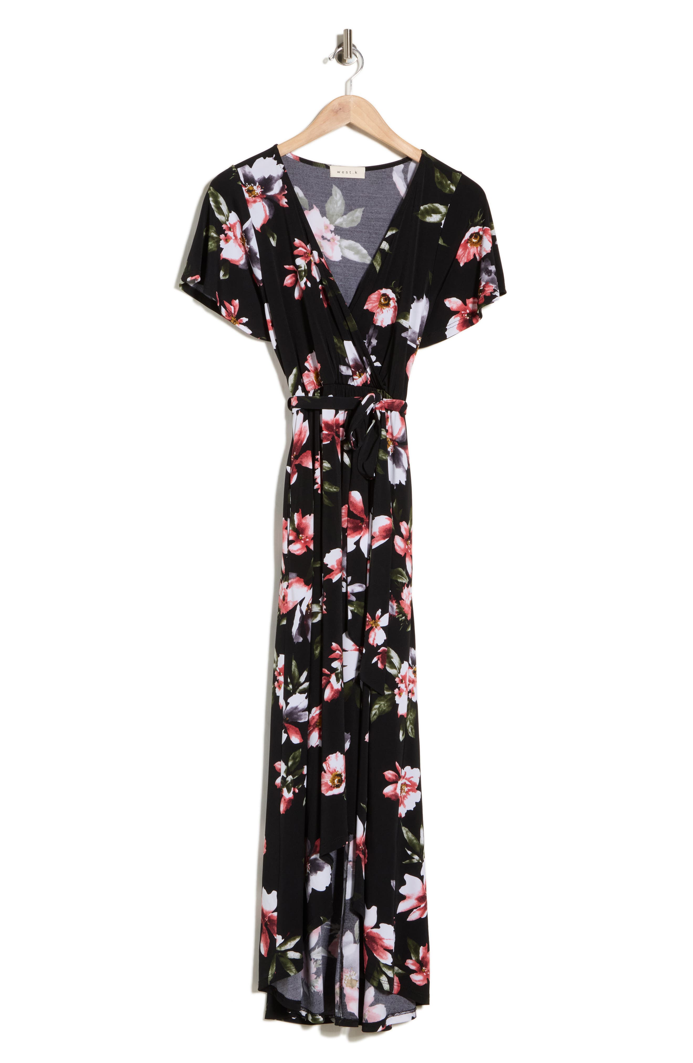 WEST K Flutter Sleeve High-Low Dress