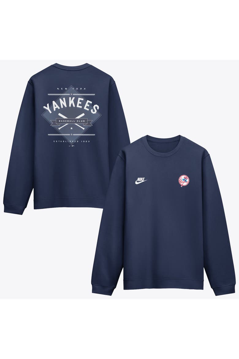 Men's Nike Navy New York Yankees Cooperstown Diamond Sweatshirt, Main, color, Navy