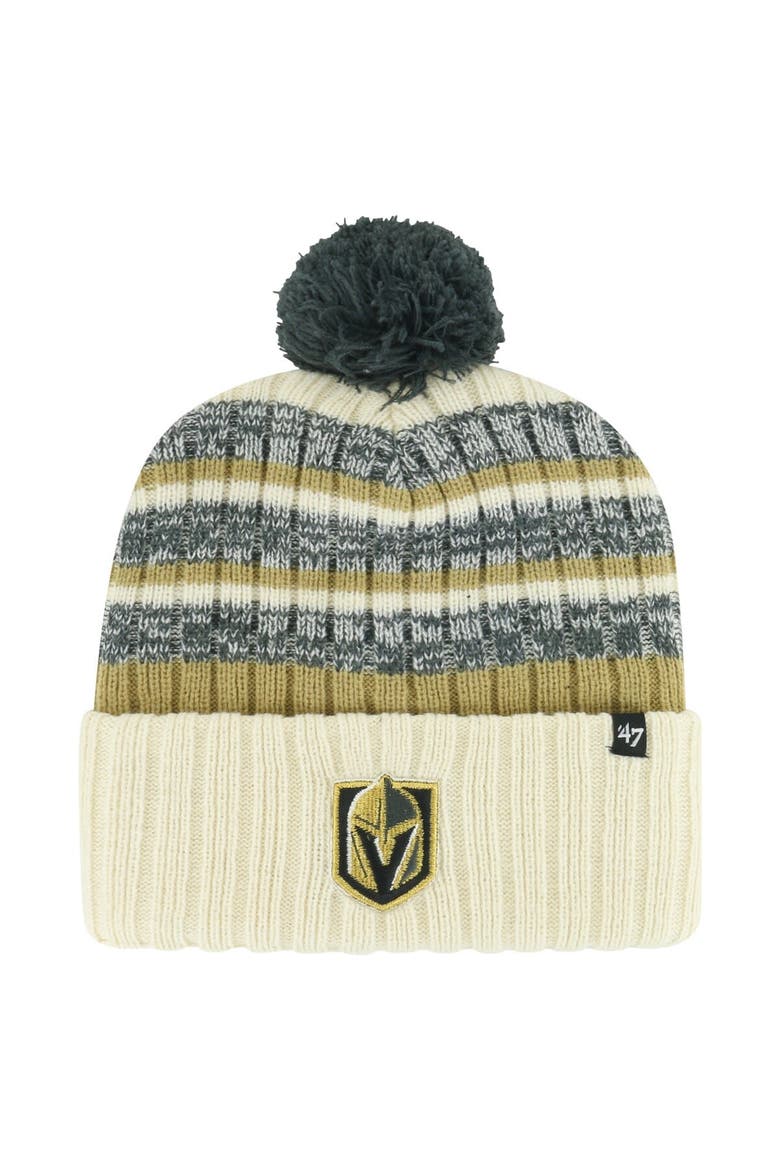 Men's '47 Cream Vegas Golden Knights Tavern Cuffed Knit Hat with Pom, Main, color, Cream