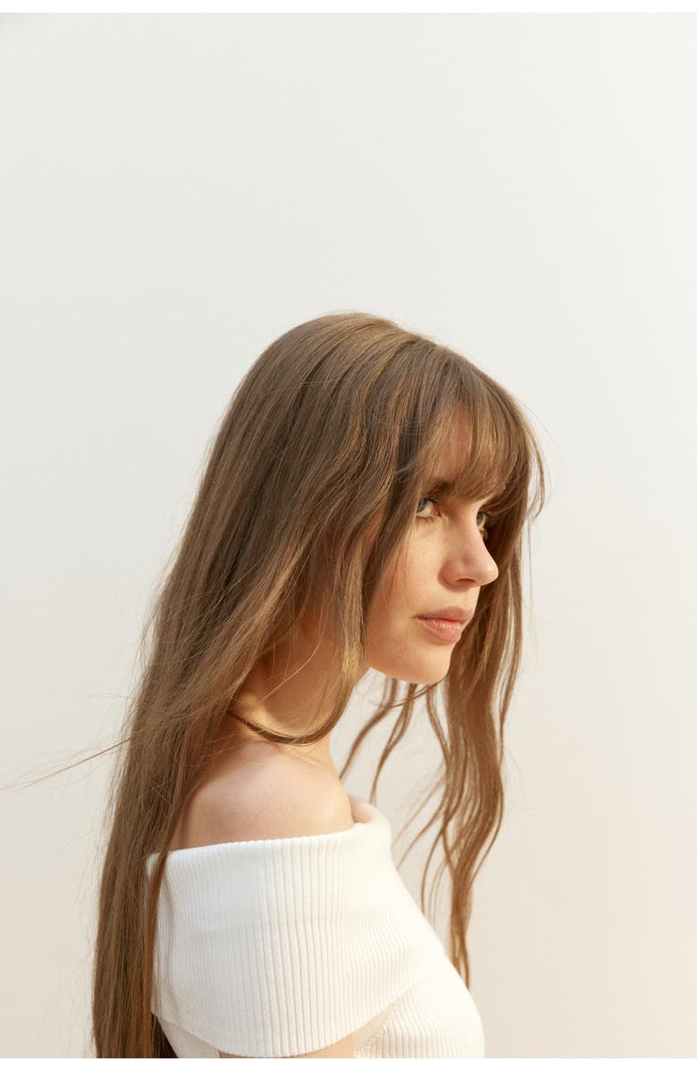 H&M Ribbed Off-the-shoulder Dress, Alternate, color, 