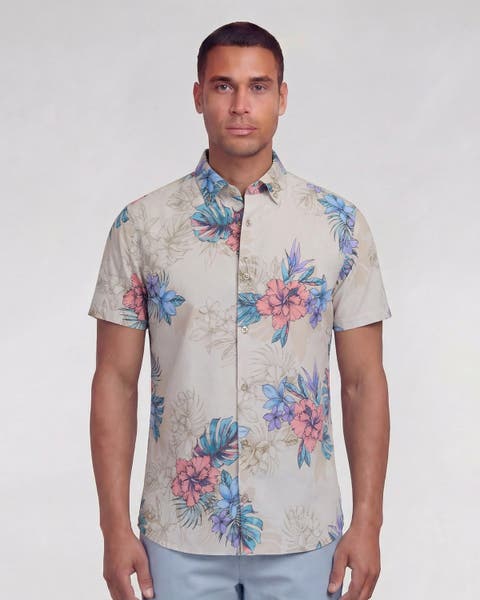Exotic Floral Mens Knit Shirt
