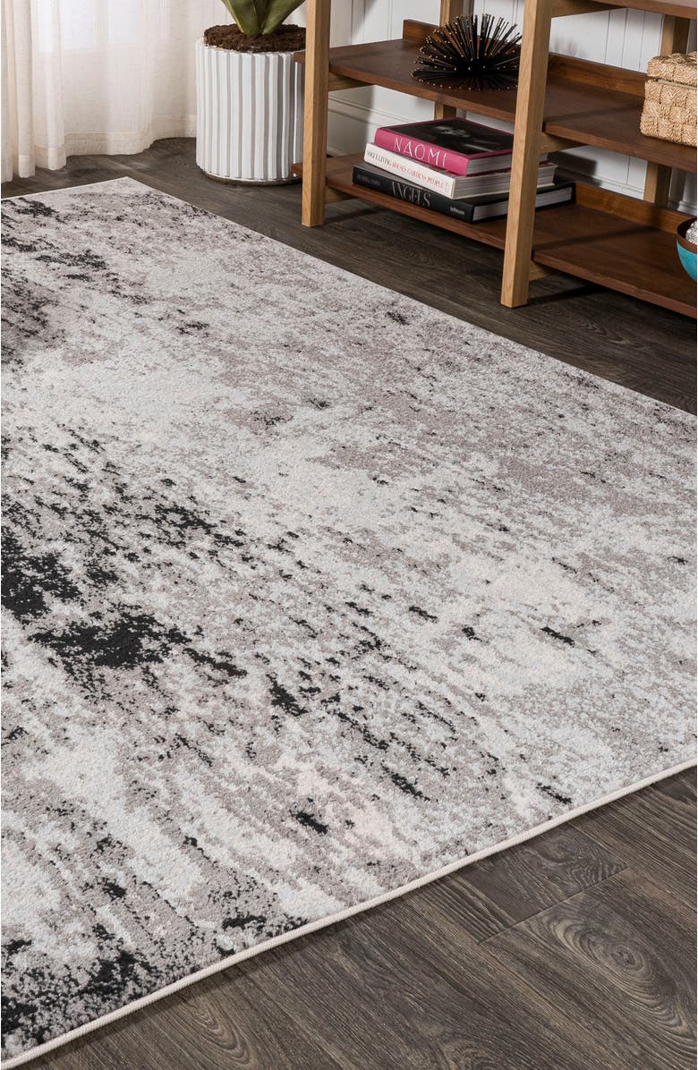 JONATHAN Y Storm Modern Abstract Area Rug, Alternate, color, Gray/Cream