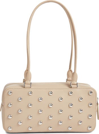 Studded Boxy Leather Shoulder Bag