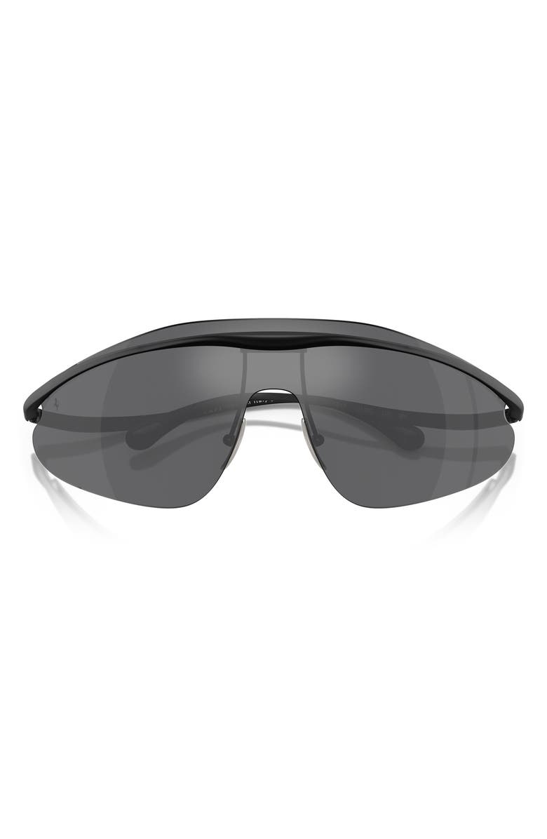 Scuderia Ferrari 140mm Mirrored Irregular Sunglasses, Alternate, color, Matte Black / Mirror Silver