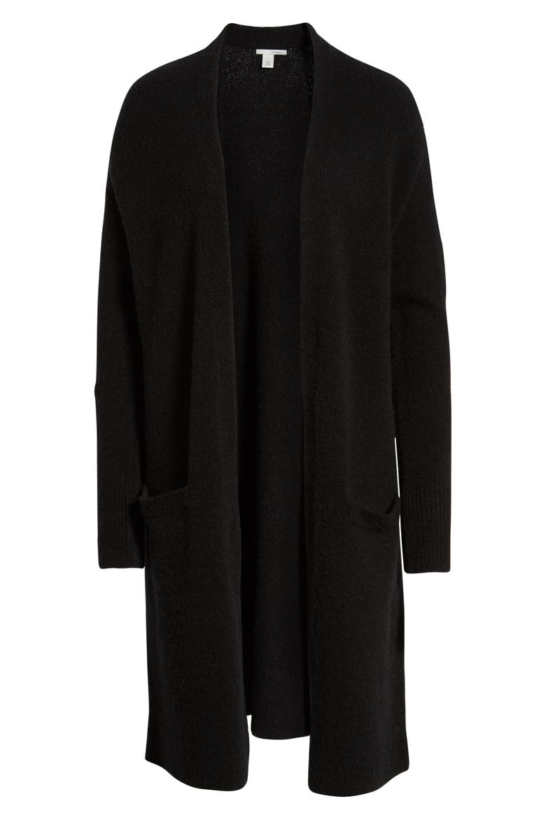 Long Open Front Cardigan, Alternate, color, BLACK