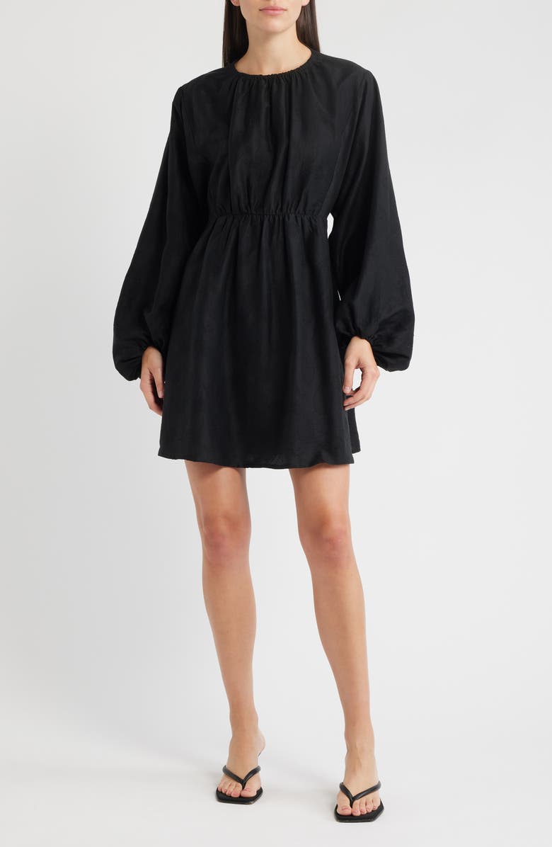 FRNCH Oellit Long Sleeve Dress, Main, color, Noir
