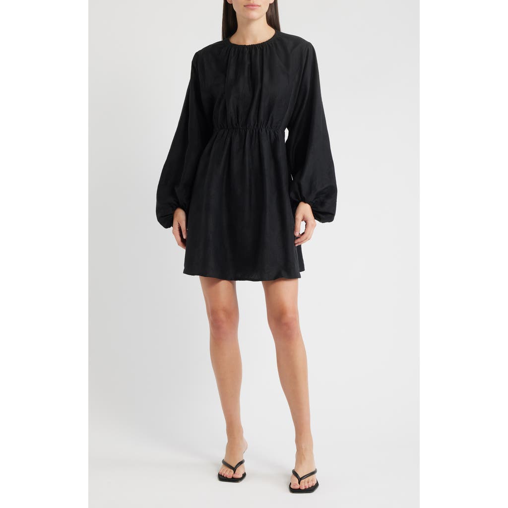 Frnch Oellit Long Sleeve Dress In Black