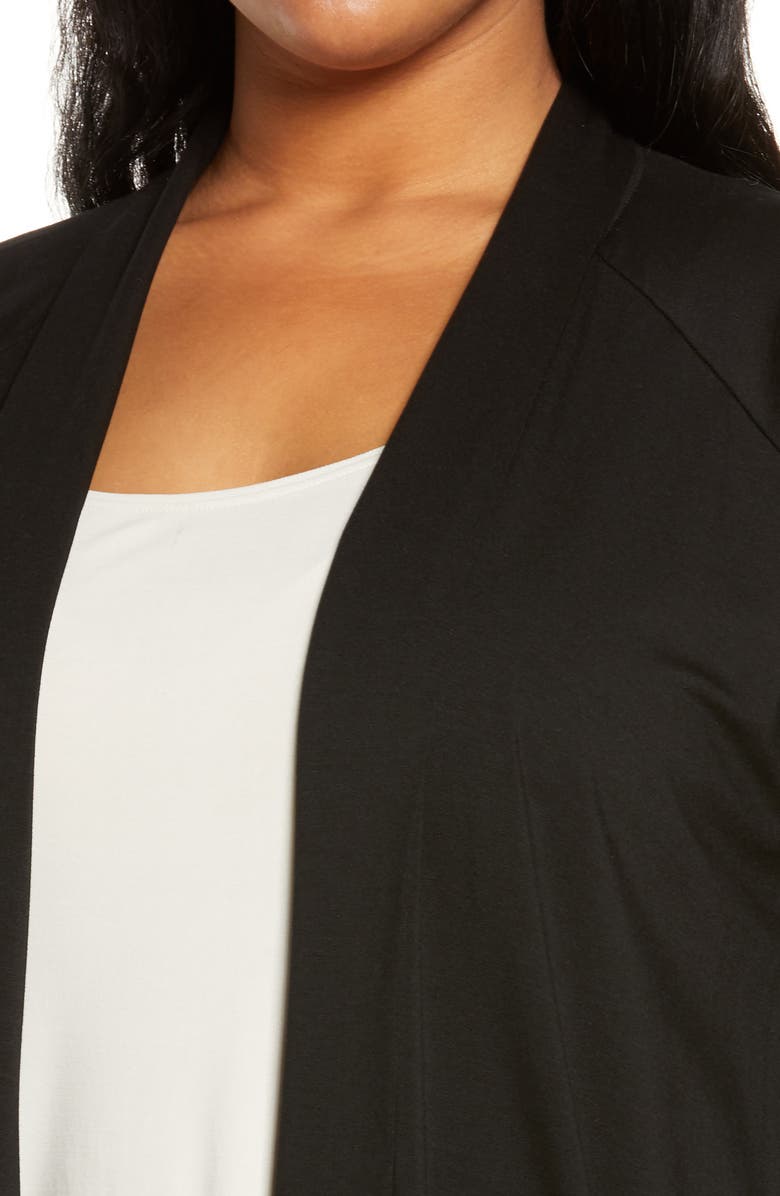 Eileen Fisher Knee Length Open Front Jersey Jacket, Alternate, color, 
