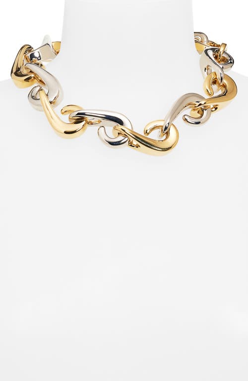 Rabanne Two Tone Hook Link Necklace In Multi