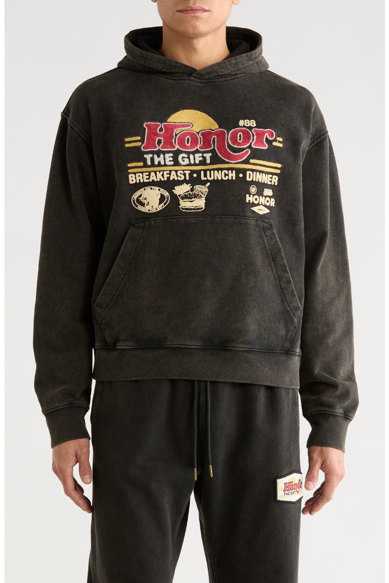 Honor Dinning Embroidered Hoodie, Main, color, GREY