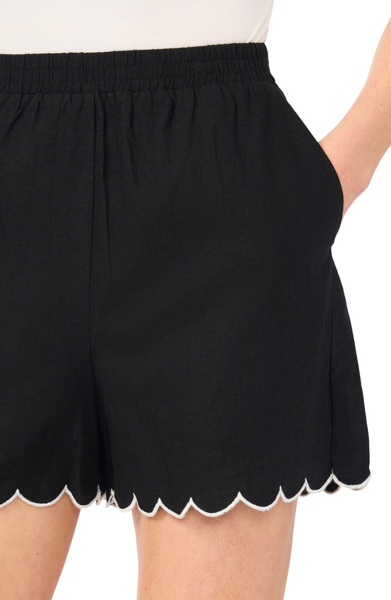 CeCe Scallop Edge Pull-On Shorts, Alternate, color,