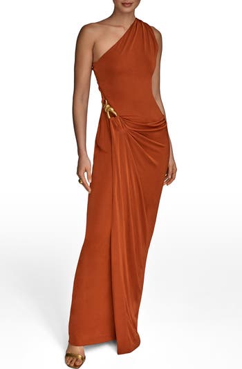 Donna Karan New York One-Shoulder Stretch Jersey Gown