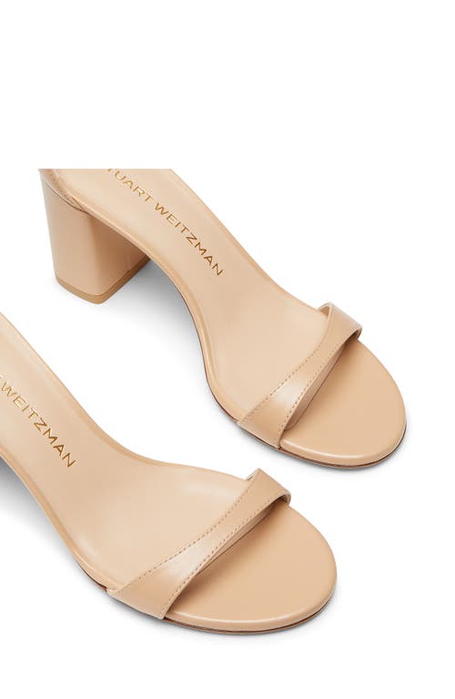 Stuart Weitzman Nudist Block 75 Sandal In Adobe