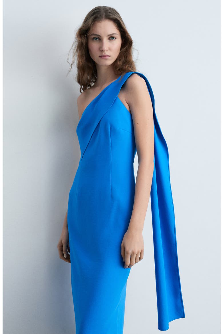 One-Shoulder Sheath Dress, Alternate, color, BLUE